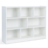 Costway 03924516 3-Tier Open Bookcase 8-Cube Floor Standing Storage Shelves Display Cabinet-White