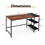 Costway 82493165 55" Modern Industrial Style Study Writing Desk with 2 Storage Shelves-Black