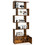 Costway 96854237 6-Tier S-Shaped Freestanding Bookshelf with Cabinet and Doors-Coffee