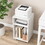 Costway 95412783 Mobile File Cabinet Wooden Printer Stand Vertical Storage Organizer-White