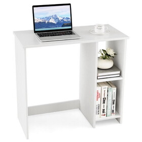 Costway 23469517 31.5 Inch Modern Home Office Desk with 2 Compartments-White