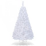 Costway 79860312 6 ft White Artificial PVC Christmas Tree w/ Stand-6 ft