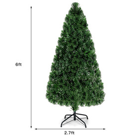 Costway 70852613 3' / 4' / 5' / 6' Fiber Optic Artificial PVC Christmas Tree-6 ft