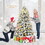 Costway 83970451 6 Feet Artificial Snow Decorated Flocked Hinged Christmas Tree with Metal Stand