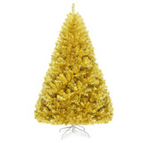 Costway 57904231 6/7.5 Feet Artificial Tinsel Christmas Tree Hinged with Foldable Stand-6 ft