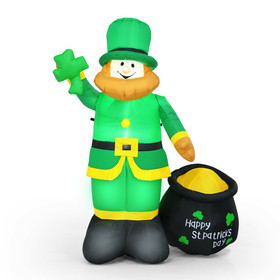 Costway 09213784 Patrick's Day Inflatable Leprechaun for for Yard and Lawn-6 ft