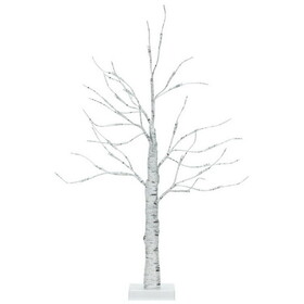 Costway 20574381 2 Feet Pre-lit White Twig Birch Tree Battery Powered for Christmas Holiday