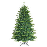Costway 19683027 Pre-lit Artificial Hinged Christmas Tree with APP Controlled LED Lights-6 ft