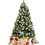 Costway 19256378 Pre-lit Snow Flocked Christmas Tree with Red Berries and LED Lights