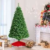 Costway 71065482 6 Feet Pre-lit Fiber Optic Artificial Christmas Tree with 617 Branch Tips