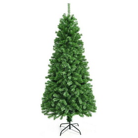 Costway Pre-lit Multi-Colored Fiber Optic Spruce Artificial Christmas Tree-7 ft