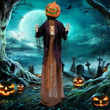 Costway 82965173 5.6 Feet Halloween Animated Standing Pumpkin Scarecrow