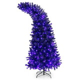 Costway 12745983 7 Feet Pre-Lit Halloween Tree 8 Flash Modes with 400 Lights