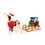 Costway 39678415 Outdoor Pre-lit Xmas Dog and Sleigh with 170 Warm Bright Lights for Porch