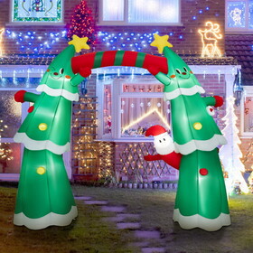 Costway 68352197 11 Feet Lighted Christmas Inflatable Archway Decoration with Santa Claus