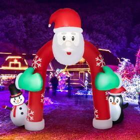 Costway 61259873 10 Feet Lighted Christmas Inflatable Archway with Snowman and Penguin