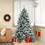 Costway 71893652 Flocked Christmas Tree with 250 Warm White LED Lights and 752 Mixed Branch Tips-6ft