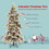 Costway 82341659 7 Feet Flocked Christmas Tree with Pine Needles