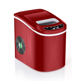 Costway 05284716 Mini Portable Compact Electric Ice Maker Machine-Red