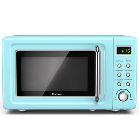 Costway 40583261 700W Retro Countertop Microwave Oven with 5 Micro Power and Auto Cooking Function-Green