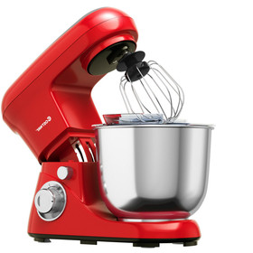 Costway 21958074 5.3 Qt Stand Kitchen Food Mixer 6 Speed with Dough Hook Beater-Red