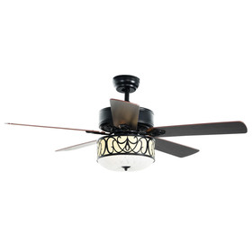 Costway 37695214 52 Inch Ceiling Fan with Light Reversible Blade and Adjustable Speed-Black