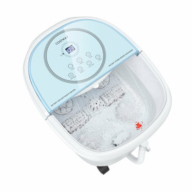 Costway 40972681 Foot Spa Bath Massager with 3-Angle Shower and Motorized Rollers-Blue