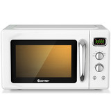 Costway 83274501 0.9 Cu.ft Retro Countertop Compact Microwave Oven-White