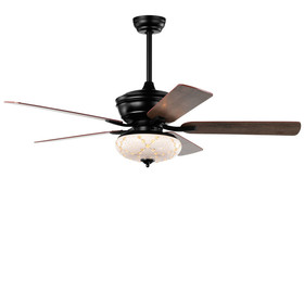 Costway 60539274 52 Inch Ceiling Fan with 3 Wind Speeds and 5 Reversible Blades-Black
