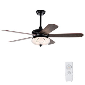 Costway 96321784 52 Inches Ceiling Fan with Remote Control-Walnut