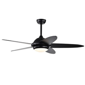 Costway 29453718 52 Inch Ceiling Fan with Lights and 3 Lighting Colors-Black