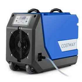 Costway 37285961 180 PPD Commercial Dehumidifier with Pump Drain Hose and Wheels-Blue