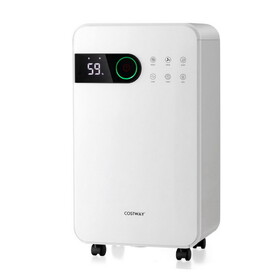 Costway 37921658 32 Pints Dehumidifier with Sleep Mode and 24H Timer for Home Basement-White