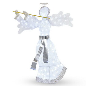 Costway 85290743 Pre-Lit Angel Christmas Decoration with 100 LED Lights