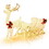 Costway 59781463 6 Feet Christmas Lighted Reindeer and Santa's Sleigh Decoration with 4 Stakes