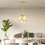 Costway 42389716 Modern LED Pendant Light with 42 Inches Adjustable Suspender-Golden