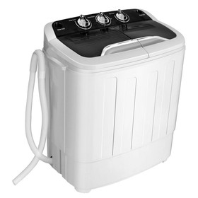Costway 15386429 8 Lbs Compact Mini Twin Tub Washing Spiner Machine for Home and Apartment
