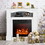 Costway 70869345 18 Inch 1400W Electric TV Stand Fireplace with Shelf-White