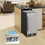 Costway 27365841 Compact Refrigerator with Adjustable Thermostat and Stainless Steel Door-Silver