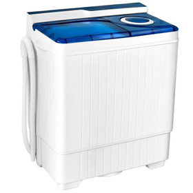 Costway 41523876 26 Pound Portable Semi-automatic Washing Machine with Built-in Drain Pump-Blue