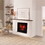 Costway 37851694 26 Inches Infrared Quartz Electric Fireplace with Realistic Pinewood Ember Bed