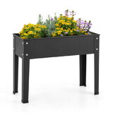 Costway Metal Raised Garden Bed with Legs and Drainage Hole for Vegetable Flower-24 x 11 x 18 inches