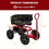 Costway 32986745 Cushioned Rolling Garden Cart Scooter with Storage Basket and Tool Pouch-Black & Red