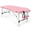 Costway 76319408 84 Inch L Portable Adjustable Massage Bed with Carry Case for Facial Salon Spa -Pink