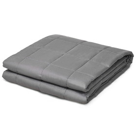 Costway 37015286 22 lbs Weighted Blankets 100% Cotton with Glass Beads-Dark Gray