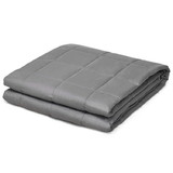 Costway 05739412 25 lbs Weighted Blankets 100% Cotton with Glass Beads -Dark Gray