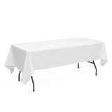 Costway 27053184 10 Pieces 60 x 102 Inch Rectangle Polyester Tablecloth-White