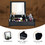 Costway 79658342 Compact Bay Window Makeup Dressing Table with Flip-Top Mirror-Black