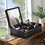 Costway 79658342 Compact Bay Window Makeup Dressing Table with Flip-Top Mirror-Black