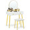 Costway 03471526 Vanity Table Set with Mirror-White